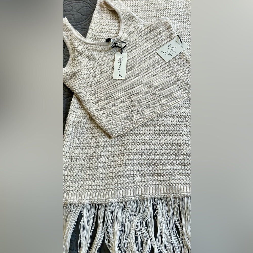 NWT Two-Piece Freshman 1996 Crocheted Unlined Tank and Skirt.